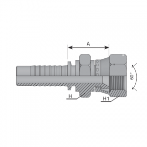 KOMATSU style female swivel (cone 60°). (FDK)